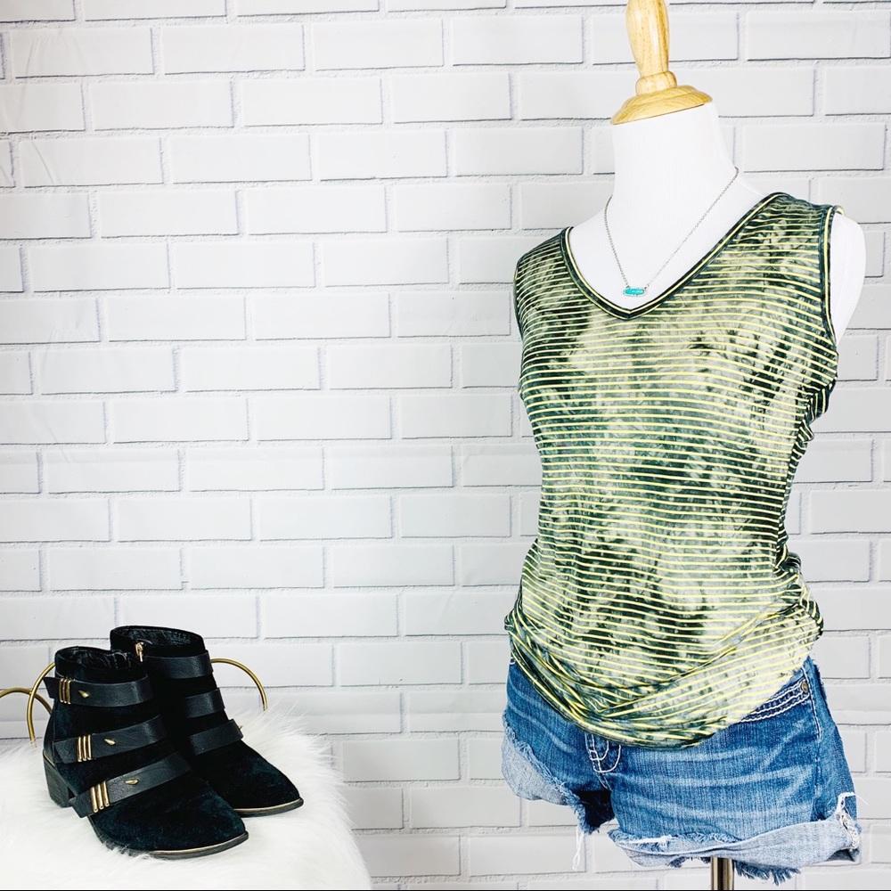 BKE Daytrip Black and Yellow Tanktop